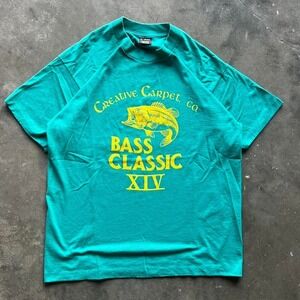 Vintage 90s Bass fish Tee Shirt  Size Large (20.5x28)